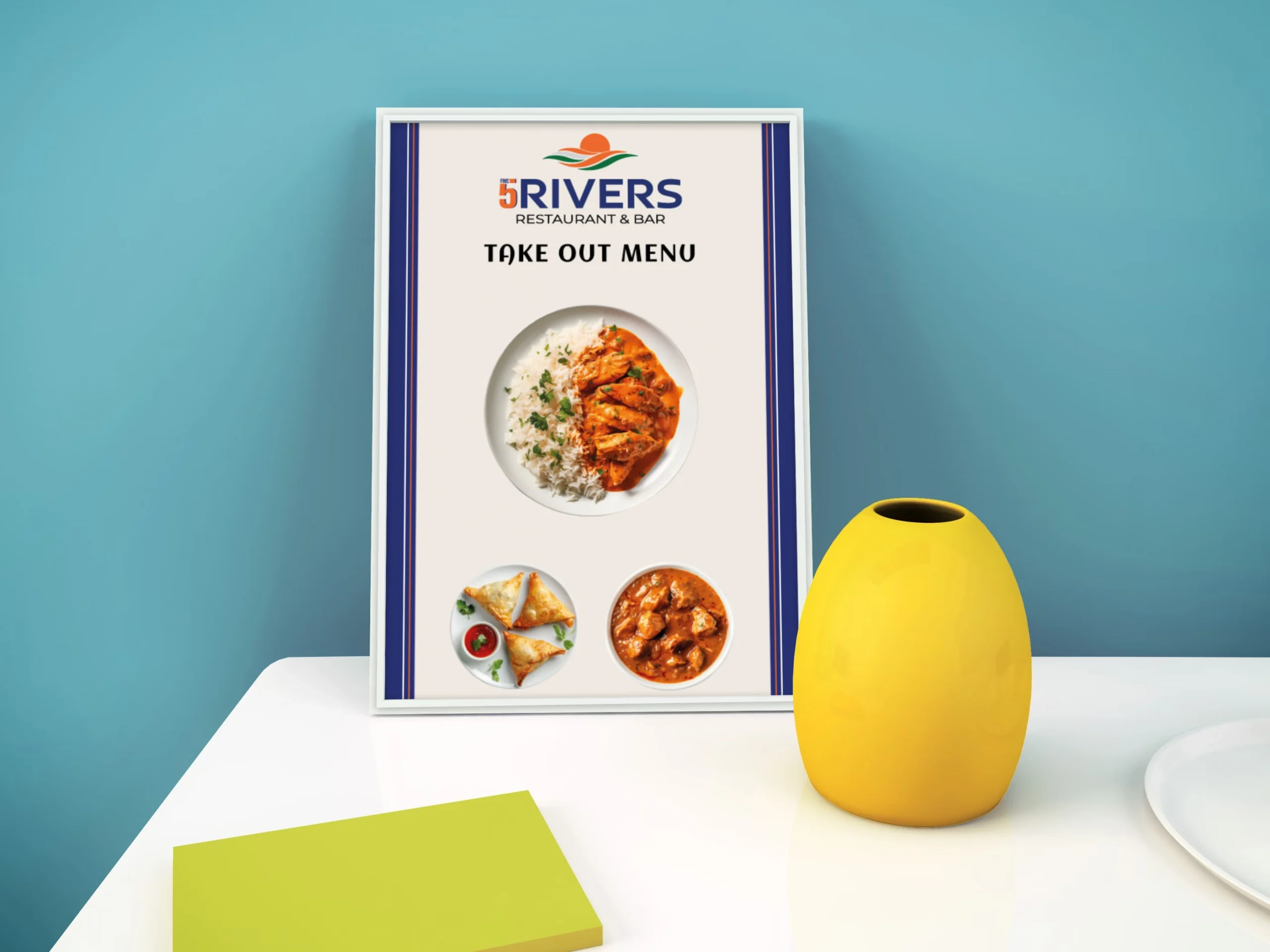 5 Rivers Restaurant nettside mockup
